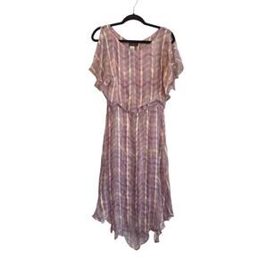 Adrianna Blouson Dress 8 Purple Silk Whimsy Ethereal Romantic Dainty Feminine